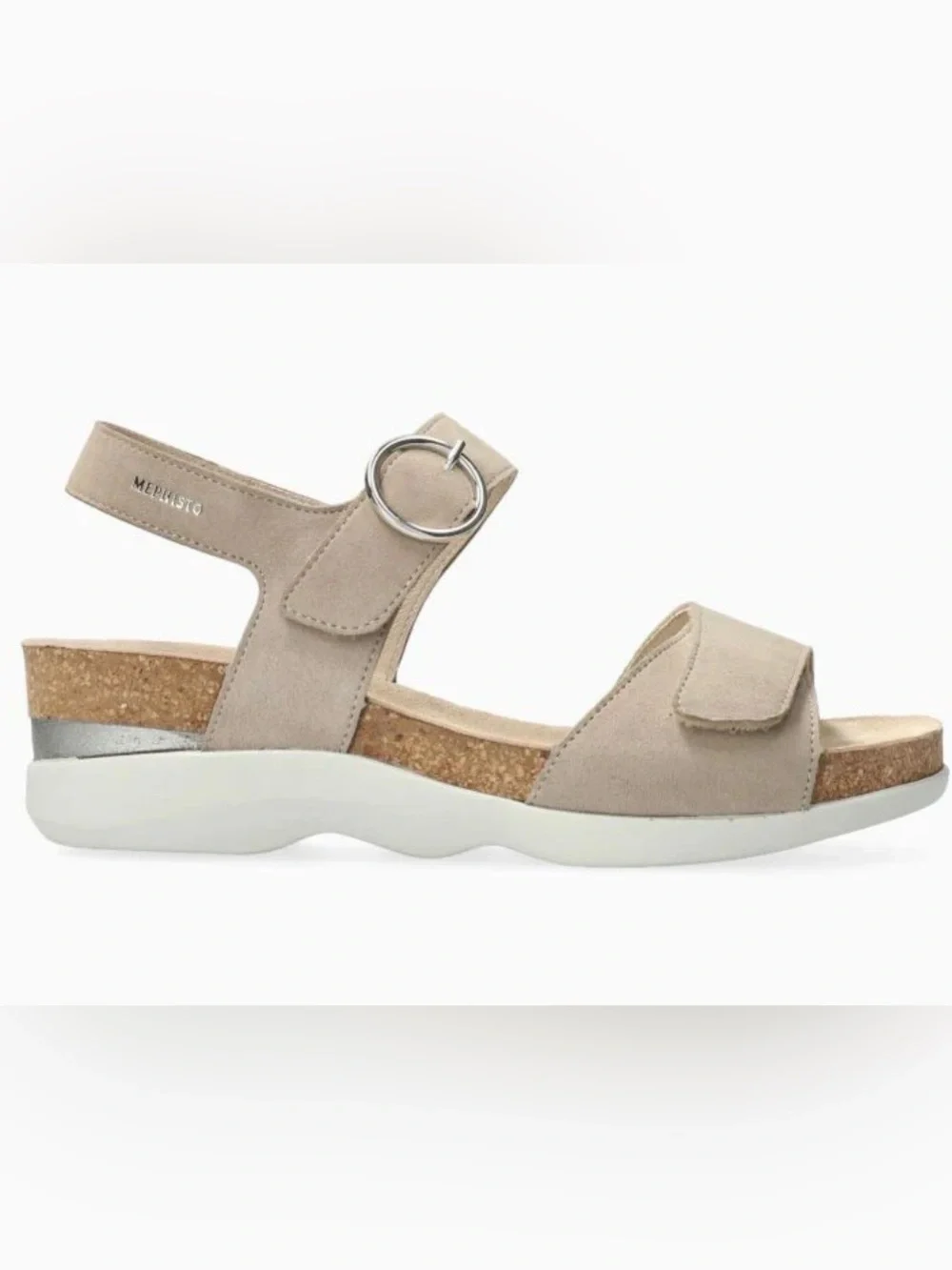Mephisto Women’s Oriana Beige Suede Comfort Sandals with Buckle